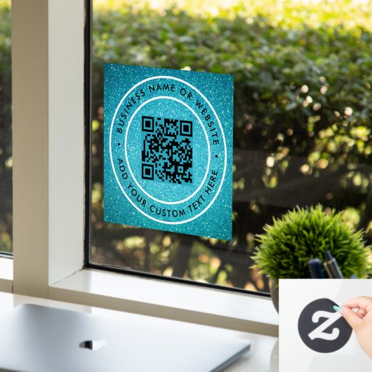 QR-Code | Modernes, stilvolles Scannable Fensteraufkleber (Büro)