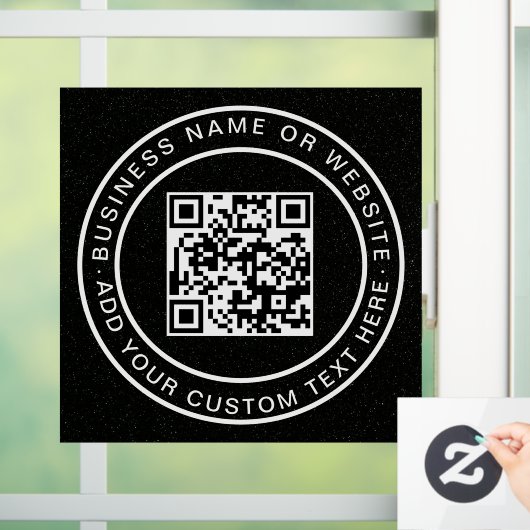 QR-Code | Modernes, stilvolles Scannable Window Cl Fensteraufkleber (Zuhause)