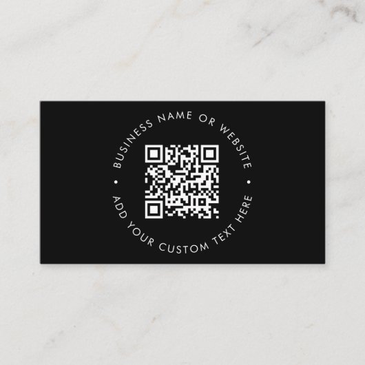 QR-Code | Modernes, stilvolles Schwarz Beruflich Visitenkarte (Vorderseite)
