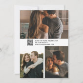 QR Code Modernes Vellum Overlay Script 4 Foto Save The Date (Rückseite)