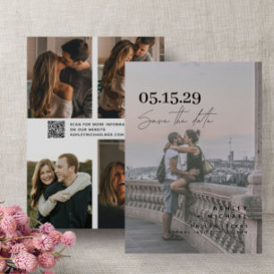 QR Code Modernes Vellum Overlay Script 4 Foto Save The Date