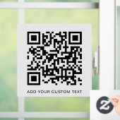 QR Code Modernes Weiß Stilvoll scannbar Fensteraufkleber (Zuhause)