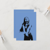 Qr Code modische Black Dancing Girl Silhouette Karte (Vorderseite/Rückseite Beispiel)