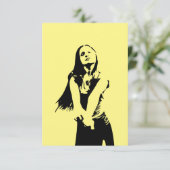 Qr Code modische Black Dancing Girl Silhouette Karte (Stehend Vorderseite)