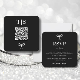 QR Code Monochrome Schwarz-weiße Website Hochzeit Mitteilungskarte