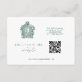 QR-Code Monogram Blue, Green Timeless UAWG Online Begleitkarte (Vorderseite)