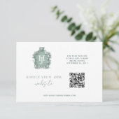 QR-Code Monogram Blue, Green Timeless UAWG Online Begleitkarte (Stehend Vorderseite)