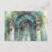 QR-Code Monogram Blue, Green Timeless UAWG Online Begleitkarte (Rückseite)