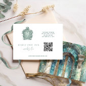 QR-Code Monogram Blue, Green Timeless UAWG Online Begleitkarte