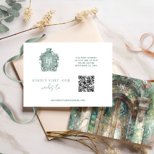 QR-Code Monogram Earthy Green Timeless UAWG Online Begleitkarte