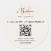 QR Code Monogram Logo Bakery Business Sticker (Vorderseite)