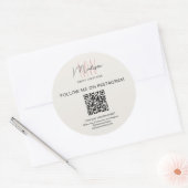 QR Code Monogram Logo Bakery Business Sticker (Umschlag)