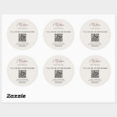 QR Code Monogram Logo Bakery Business Sticker (Blatt)