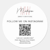 QR Code Monogram Logo Bakery Business Sticker (Vorderseite)