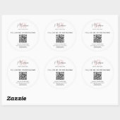 QR Code Monogram Logo Bakery Business Sticker (Blatt)