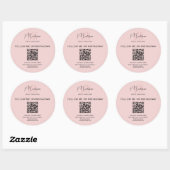 QR-Code Monogram Logo Pink Bakery Business Sticker (Blatt)
