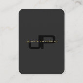 QR-Code Monogram-Vorlage Schwarz und Gold Mighty Visitenkarte (Vorderseite)