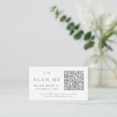 QR Code Monogram Website Wedding RSVP Begleitkarte (Stehend Vorderseite)