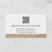 QR-Code Monogramm Holzmuster Visitenkarte (Rückseite)