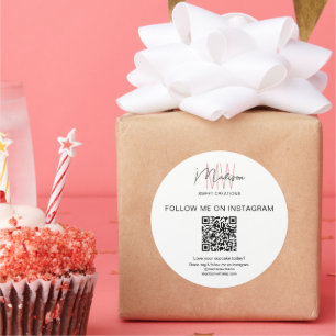 QR-Code-Monogramm-Logo-Bäckerei-Aufkleber Runder Aufkleber