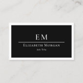 QR-Code-Monogramm-Logo Schwarz Weiß Minimal Modern Visitenkarte (Vorderseite)