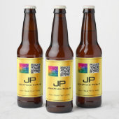 QR-Code-Monogramm-Vorlage für Unternehmen Bierflaschenetikett (Flaschen)