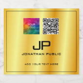 QR-Code-Monogramm-Vorlage für Unternehmen Bierflaschenetikett (Einzelnes Label)