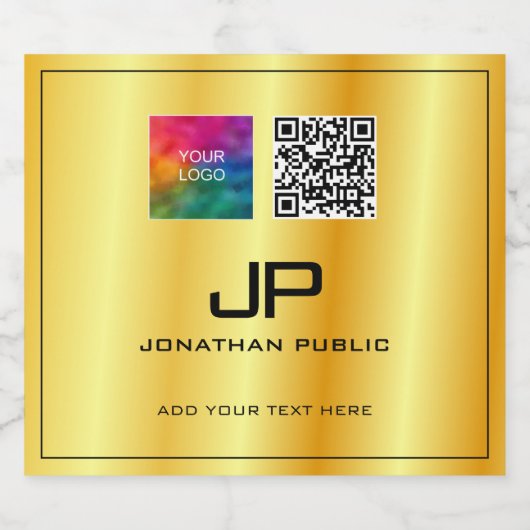 QR-Code-Monogramm-Vorlage für Unternehmen Bierflaschenetikett (Einzelnes Label)