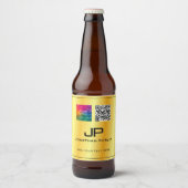 QR-Code-Monogramm-Vorlage für Unternehmen Bierflaschenetikett (Vorderseite)
