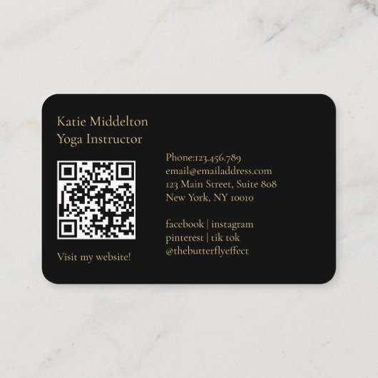 QR-Code - Moon Yoga Reiki Wellness-Business-Karte Visitenkarte (Rückseite)