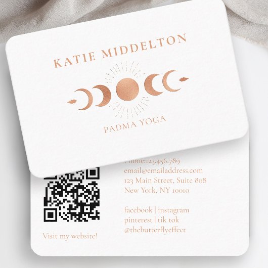 QR-Code - Moon Yoga Reiki Wellness-Business-Karte Visitenkarte