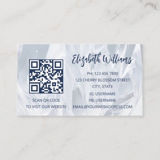 QR Code Mountain Crystal Gem Stone Visitenkarte (Rückseite)