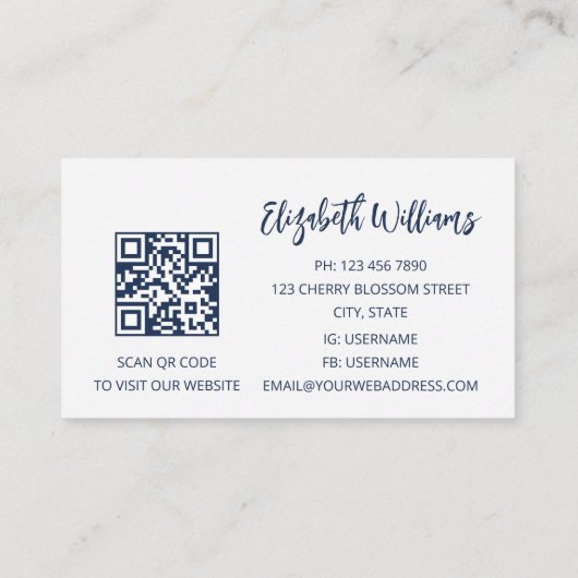 QR Code Mountain Crystal Gem Stone Visitenkarte (Rückseite)