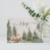 QR Code Mountain Forest Rustic Woods Wedding RSVP (Stehend Vorderseite)