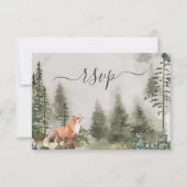 QR Code Mountain Forest Rustic Woods Wedding RSVP Karte (Vorderseite)