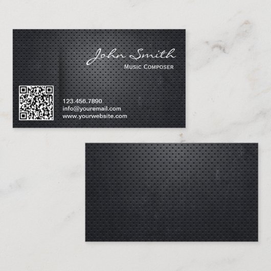 QR Code Music Composer Business Card Visitenkarte (Vorne/Hinten)