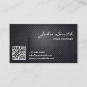 QR Code Music Composer Business Card Visitenkarte (Vorderseite)