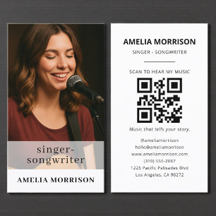 QR Code Musician Foto Singer Songwriter Visitenkarte