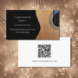 QR-Code Musikunterricht Gitarre Schwarz-weiß Visitenkarte