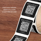 QR Code Nachfüllung Schwarz Quadratischer Aufkleber