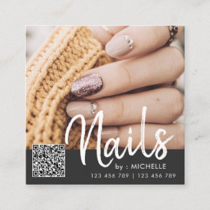QR-Code nagelt Foto-Visitenkarten Quadratische Visitenkarte
