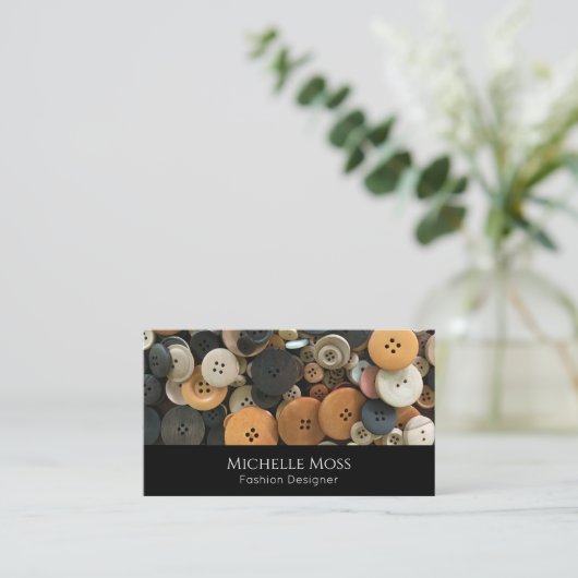 QR Code Nähtasten Mode Seamstress Visitenkarte (Stehend Vorderseite)