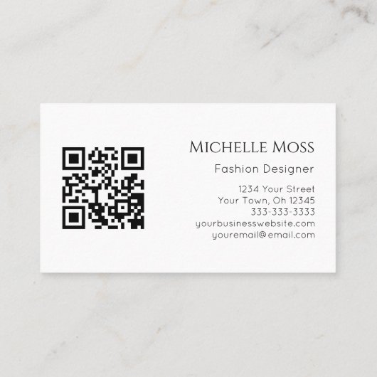 QR Code Nähtasten Mode Seamstress Visitenkarte (Rückseite)