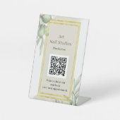 QR Code Nail Artist Eucalyptus Watercolor  Sockelschild (Vorderseite)