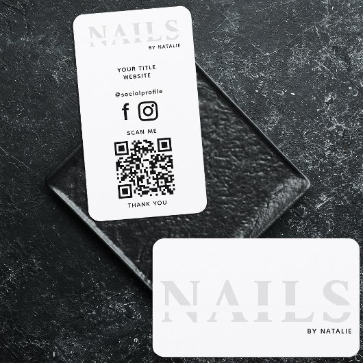 QR Code Nail Salon Nageltechniker Branding Cool Visitenkarte