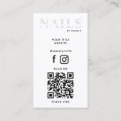 QR Code Nail Salon Nageltechniker Branding Cool Visitenkarte (Rückseite)