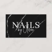 QR Code Nail Specialist Artist Black Silver Marmor Visitenkarte (Vorderseite)