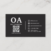 QR Code Nail Specialist Artist Moderne Typografie Visitenkarte (Rückseite)