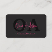 QR Code Nail Specialist Artist Moderne Typografie Visitenkarte (Vorderseite)