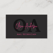 QR Code Nail Specialist Artist Moderne Typografie Visitenkarte (Vorderseite)
